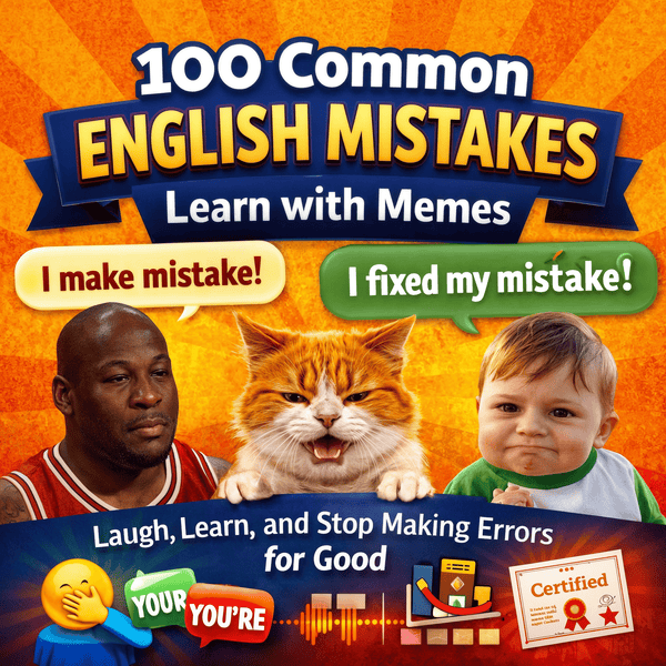 100 Common English Mistakes – Learn with Memes & Never Forget